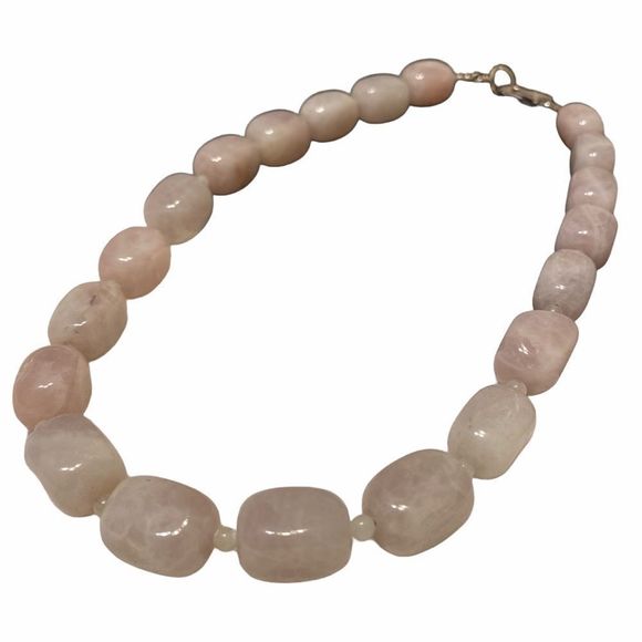 Vintage Chunky Rose Quartz Necklace - Picture 1 of 16